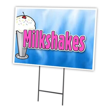 Signmission Milkshakes Yard Sign & Stake outdoor plastic coroplast window, C-1216 Milkshakes C-1216 Milkshakes